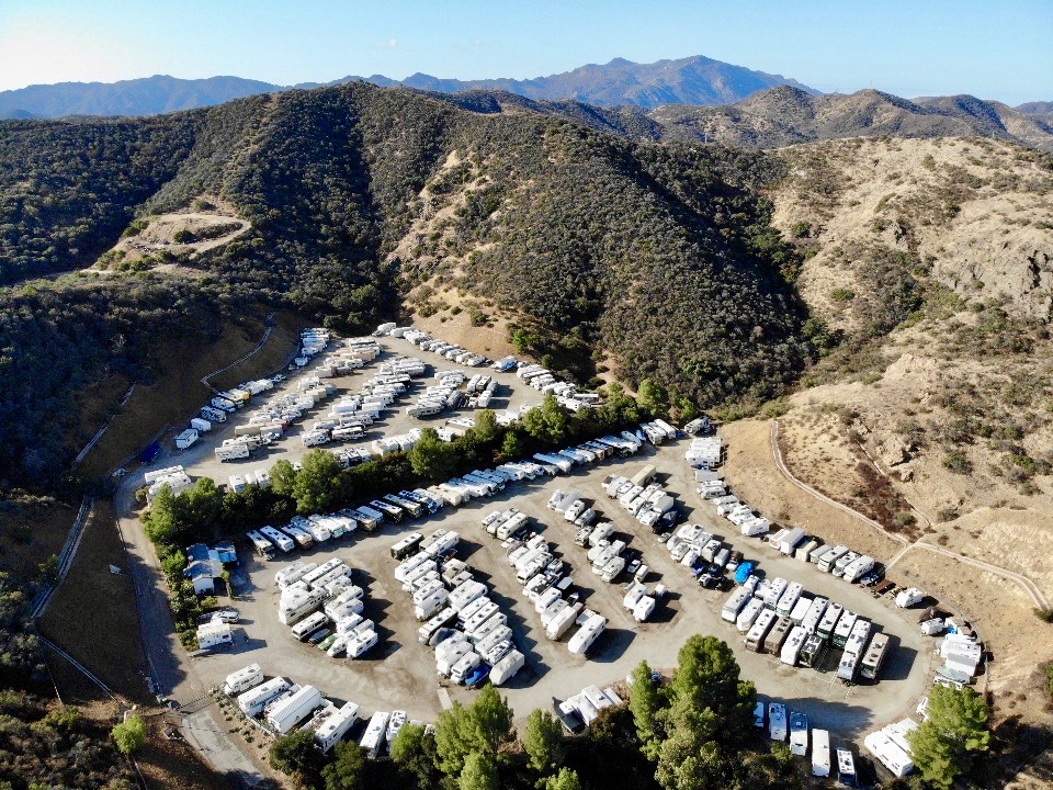 Aerial view of Westlake RV Storage in Thousand Oaks, CA